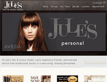 Tablet Screenshot of juleshairandcolour.com